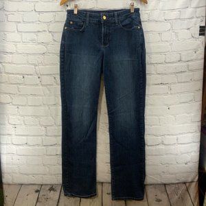 NYDJ Not Your Daughters Jeans Womens Sz 8 Straight Metallic Threads Sparkle